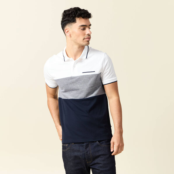Polo manches courtes bleu marine homme