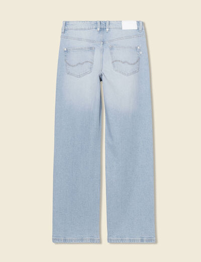 Jeans wide leg denim bleach femme