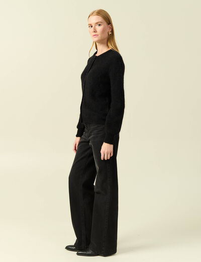 Gilet manches longues noir femme