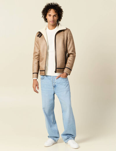 Pull manches longues boutons ecru homme