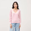 Pull manches longues rose pastel femme