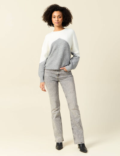 Pull éco-responsable gris clair femme