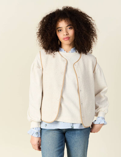 Gilet éco-responsable ecru femme