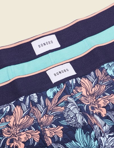Lot 2 boxers bleu turquoise homme