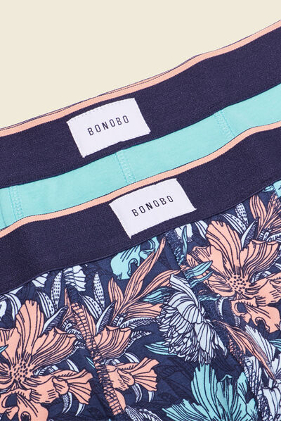 Lot 2 boxers bleu turquoise homme