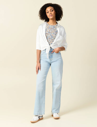 T-shirt manches courtes bleu clair femme