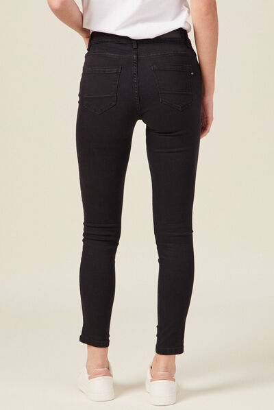 Jeans skinny 7/8ème denim noir femme