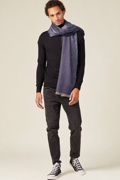 Pull 100% laine mérinos noir homme