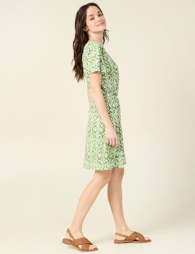 Robe droite fluide vert femme