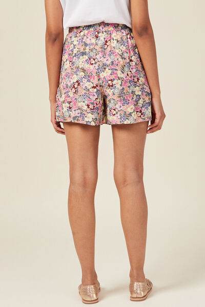 Jupe-short évasée volantée multicolore femme