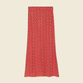 Jupe longue évasée fluide orange foncé femme