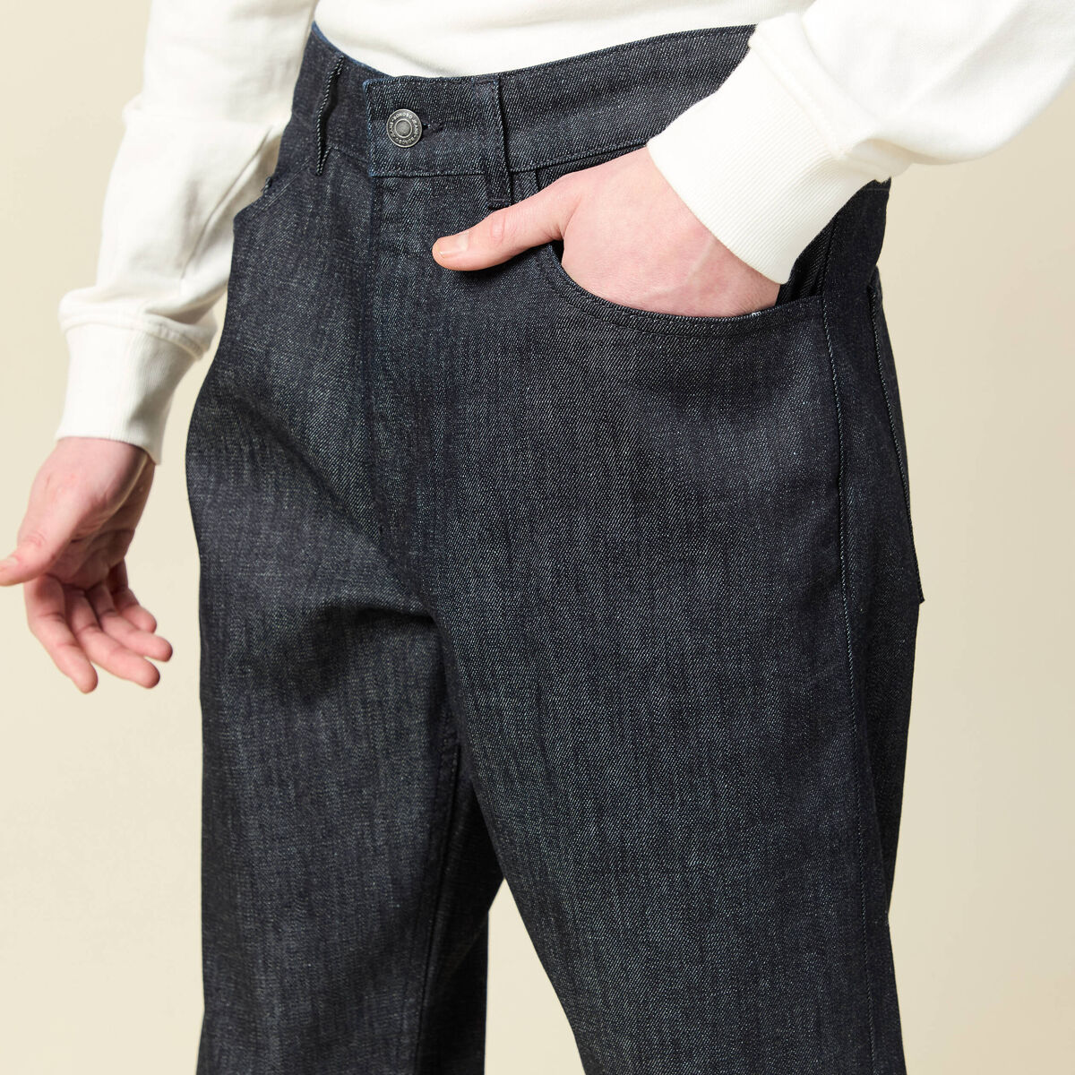 Jeans regular longueur 32 denim brut clean homme