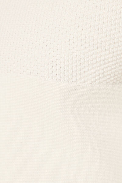 Pull manches longues à boutons ecru homme