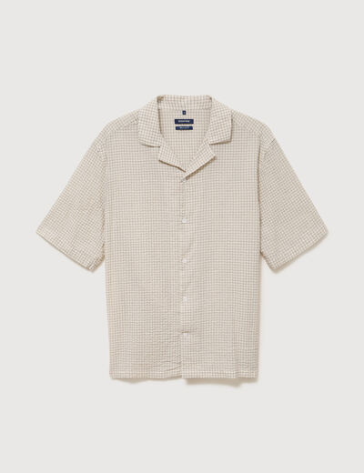 Chemise boyfriend manches courtes ecru homme