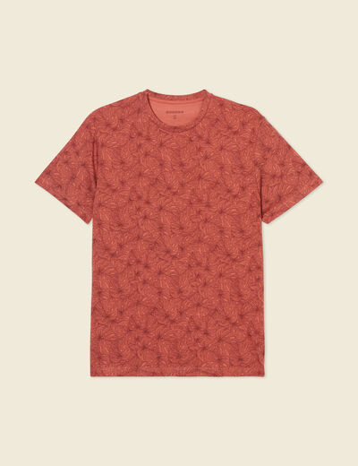 T-shirt manches courtes marron cognac homme