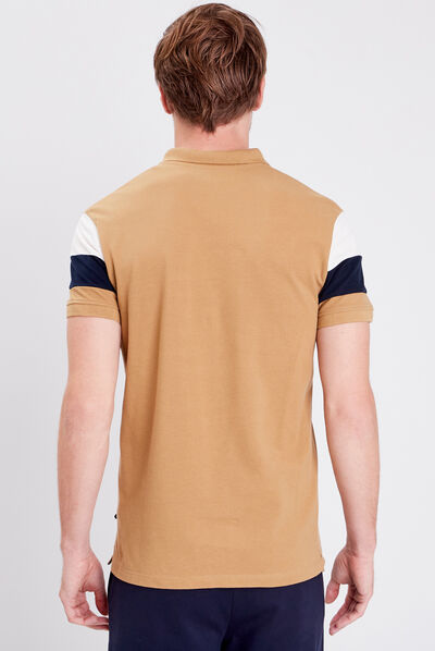 Polo manches courtes camel homme