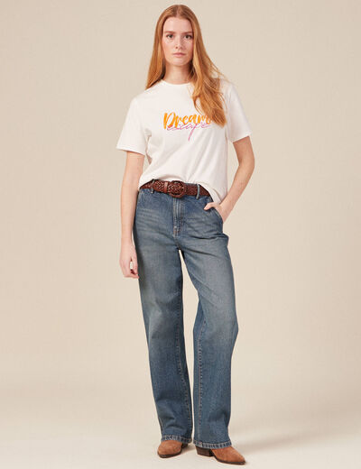 T-shirt éco-responsable ecru femme