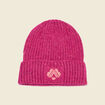 Bonnet tricoté fabriqué en France rose fushia femme