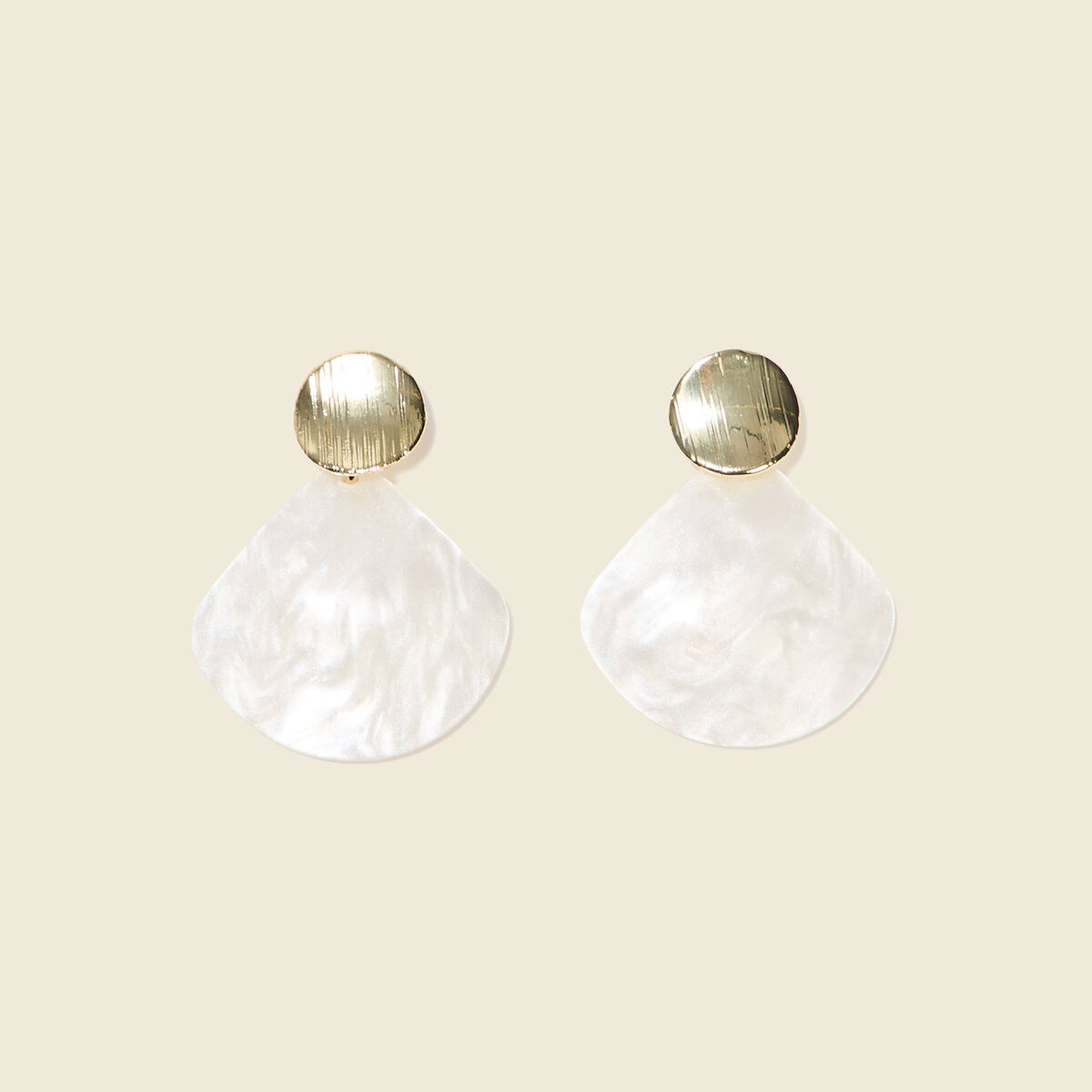 Boucles d'oreilles pendantes ecru femme
