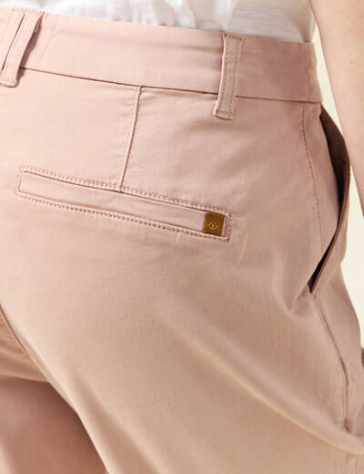 Pantalon chino cigarette rose clair femme