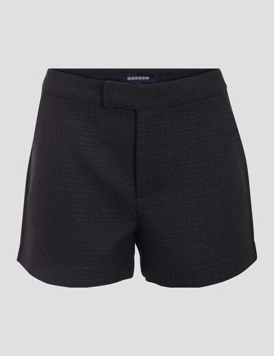 Short droit noir femme