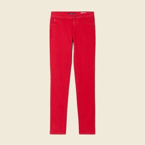 Pantalon slim rouge foncé femme