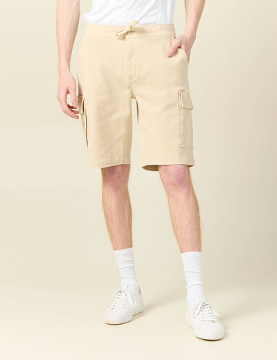 Bermuda éco-responsable beige homme