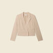 Veste blazer double boutonnage beige femme