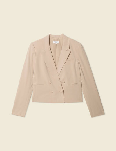 Veste blazer double boutonnage beige femme