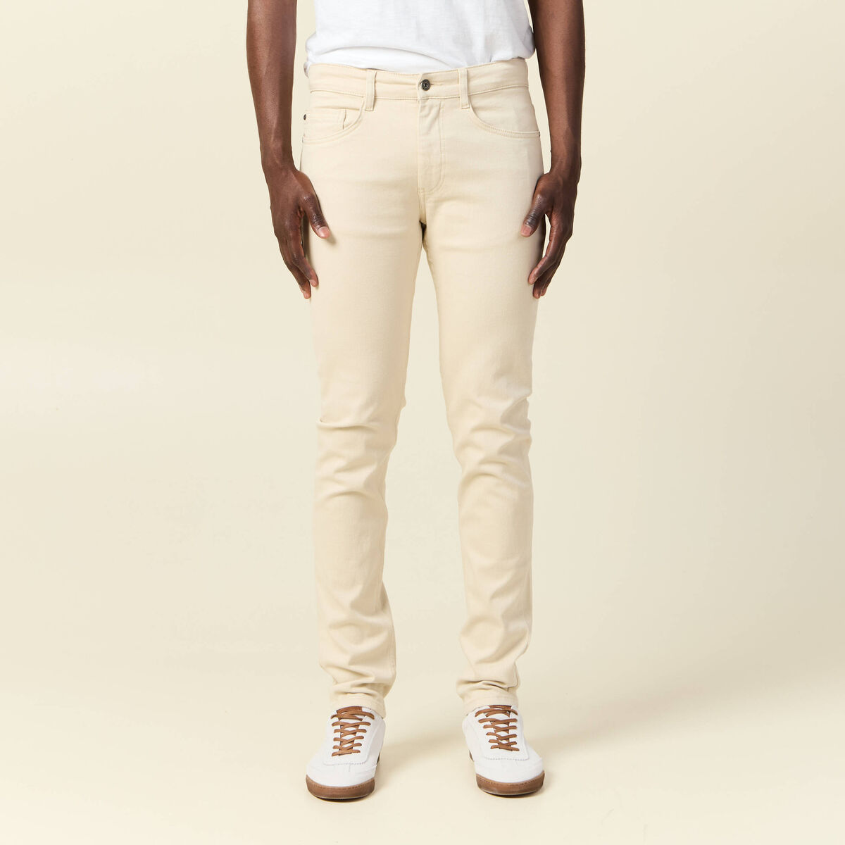 Jeans slim ecru homme