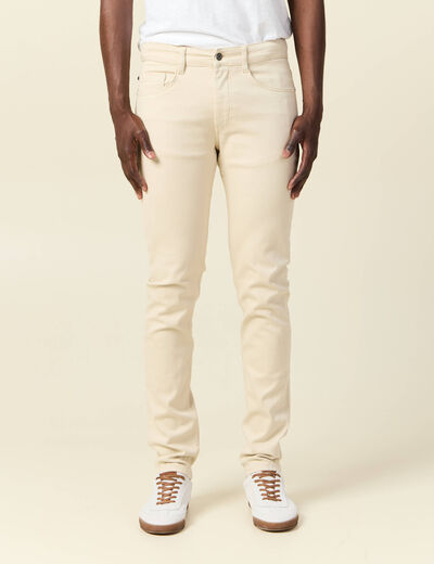 Jeans slim ecru homme
