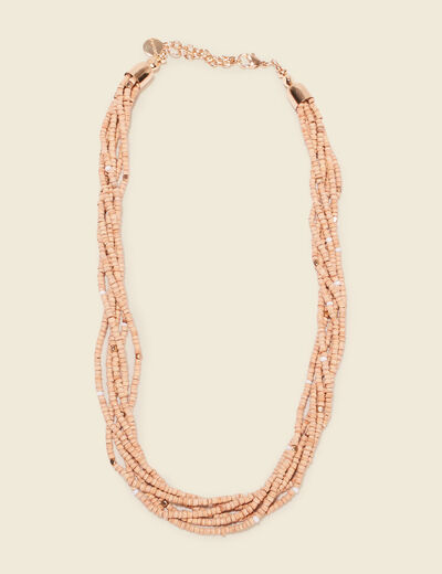 Collier multirangs beige femme
