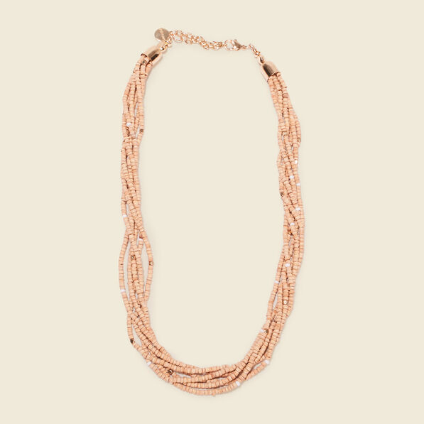 Collier multirangs beige femme