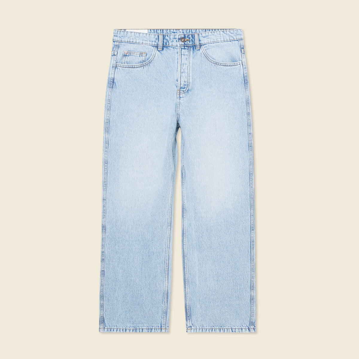 Jeans large 5 poches denim snow bleach homme