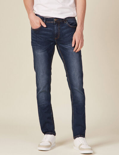 Jeans slim éco-respnsable denim brut homme