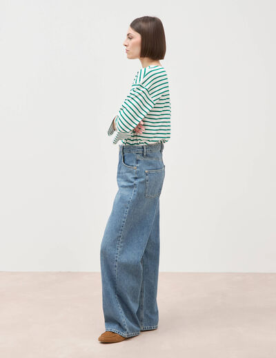 Jeans loose taille standard en coton denim used femme