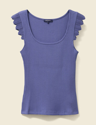 Débardeur bretelles larges bleu gris femme