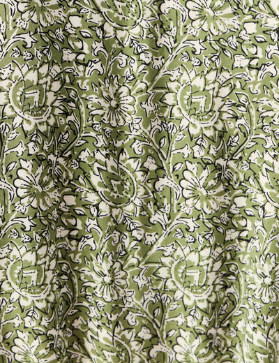 Robe évasée ceinturée vert kaki femme