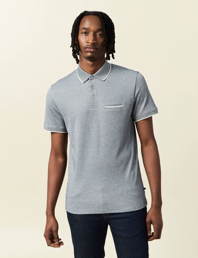 Polo manches courtes bleu marine homme