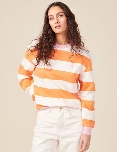 Sweat éco-responsable orange clair femme