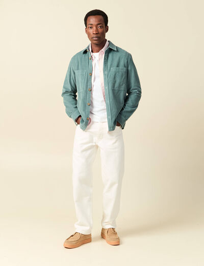 Chemise manches longues rose poudr&eacute;e homme