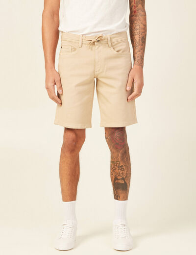 Bermuda droit 5 poches beige homme