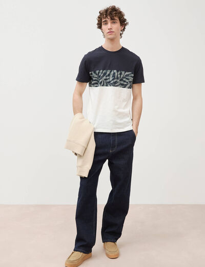 T-shirt manches courtes bleu marine homme