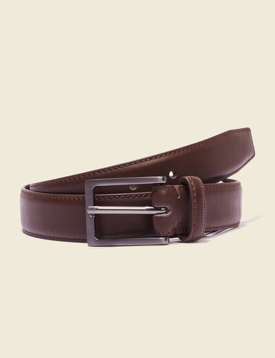 Ceinture fine marron foncé homme