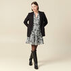 Robe fluide col v manches longues blanc femme