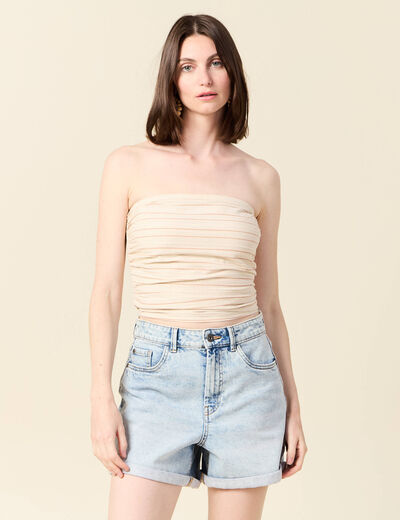 Bustier sans manches ecru femme