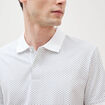 Polo cintr&eacute; en coton manches courtes blanc homme