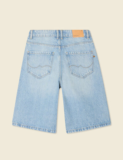 Bermuda large en jean denim used femme