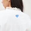 Sweat droit col rond manches longues blanc femme