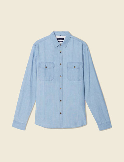 Chemise en jean bleu clair homme